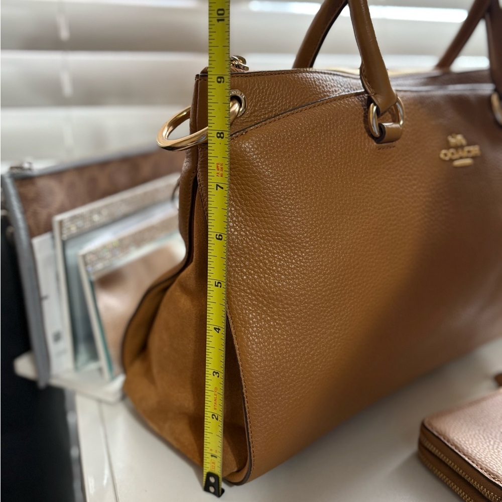 Coach Pebbled Leather Satchel and Wristlet in Brown - Picture 8 of 12